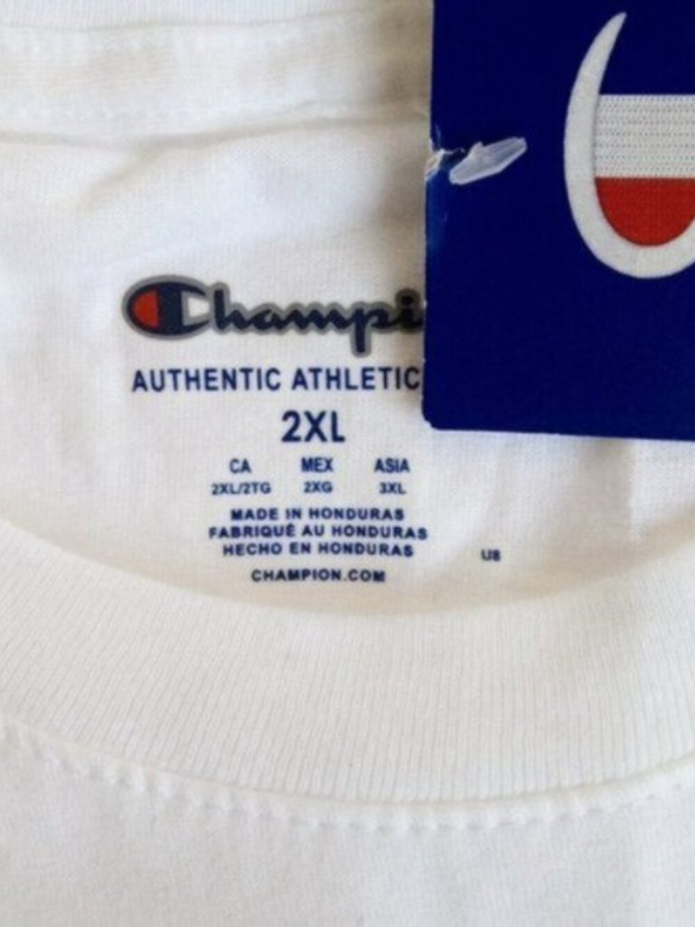 Champion Classic White T-Shirt – Men’s XXL | 100% Cotton Jersey | New With Tags - Picture 3 of 14